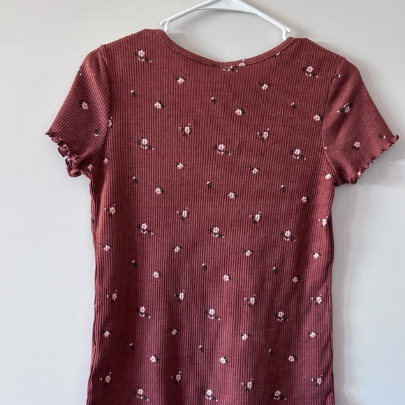 ART CLASS • Rust/Brown Top w/ Flowers • XL/ 14-16 - Picture 2 of 6